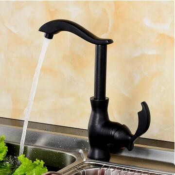 Antique Black Bronze Brass Rotatable Kitchen Sink Tap TB0258A - Click Image to Close