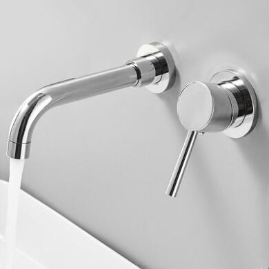 Chrome Finishd Concealed Installation Brass Wall Mounted Bathroom Sink Tap TC0235