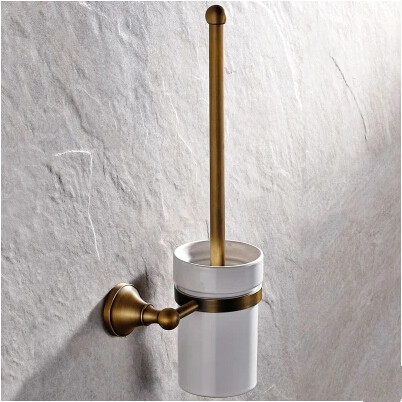 Antique Brass Wall-mounted Toilet Brush Holder TCB0790 - Click Image to Close