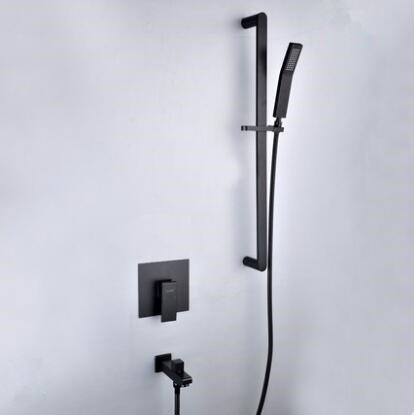 Antique Shower Tap Black Bronze Brass Concealed With Lifter Rainfall Shower Set TFS889B