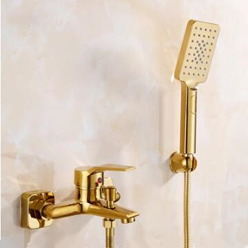 Antique Brass Golden Printed Outlet Water Tub Tap with Hand Shower TG0188
