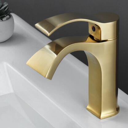 Antique Nickel Brushed Golden Brass Mixer Bathroom Sink Tap Short Version TG268N