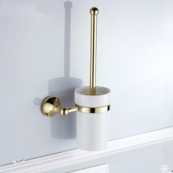 Antique Brass Ti-PVD Wall-mounted Toilet Brush Holder TGB1006 - Click Image to Close