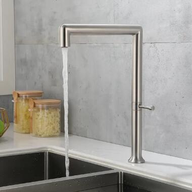 Modern Nickel Brushed Single Handle Swivel Control Kitchen Tap Stainless Steel Kitchen Sink Tap TN0258
