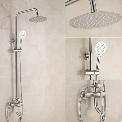 Stainless Steel Nickel Brushed Wall Mounted Shower Tap Set TS519S