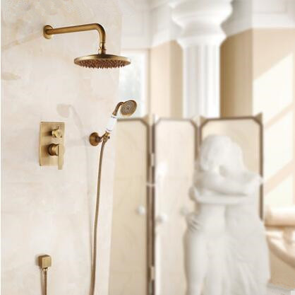 Antique Brass Concealed Shower Control Set With Hand Shower TSA0899 - Click Image to Close