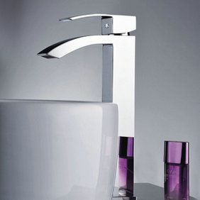 Elegant Solid Brass Bathroom Sink Tap Chrome Finish Tall T0520H