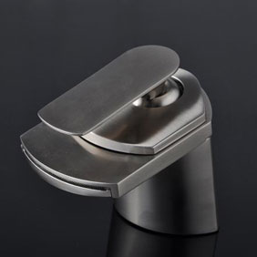 Single Handle Nickel Brushed Centerset Waterfall Bathroom Sink Tap (T0701S) - Click Image to Close