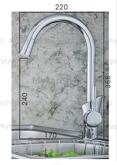 Contemporary Water Power LED Kitchen Sink Tap - T1771F