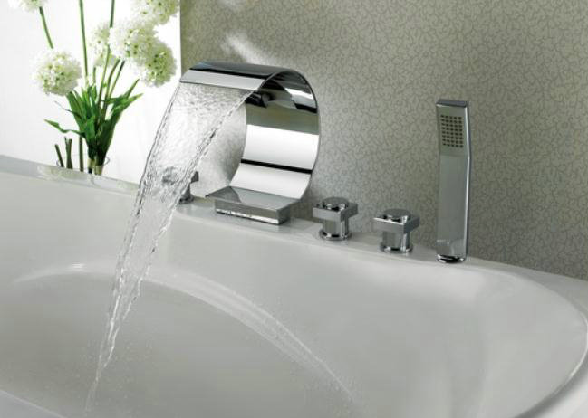 Contemporary Waterfall Tub Tap with Hand Shower T8022