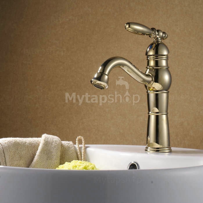 Classic Ti-PVD Finish Solid Brass Bathroom Sink Tap T0419G