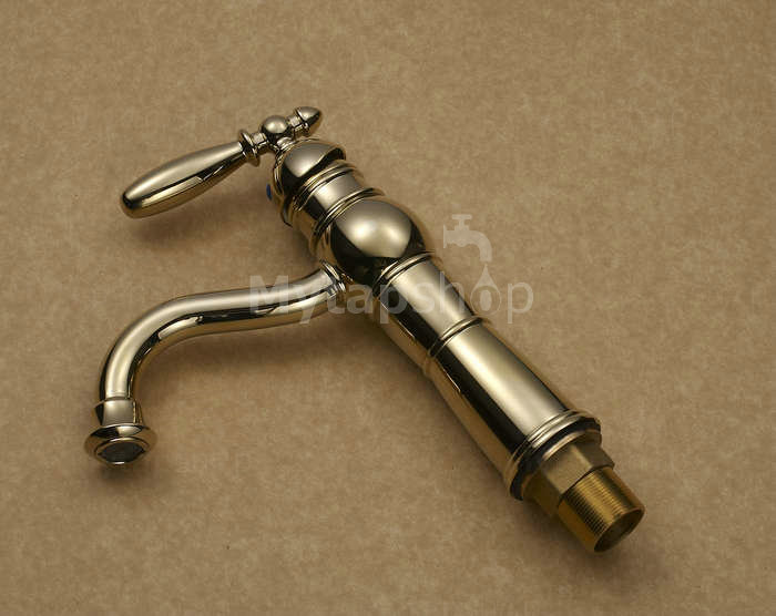 Classic Ti-PVD Finish Solid Brass Bathroom Sink Tap T0419G - Click Image to Close