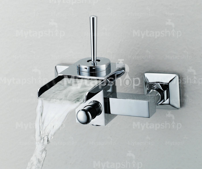 Single Handle Wall-Mount Waterfall Bathroom Sink Tap or Bathtub Tap (T0510_1W) - Click Image to Close