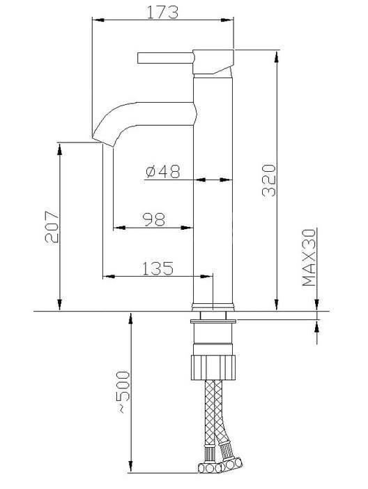 Solid Brass Bathroom Sink Tap Chrome Finish T0515H