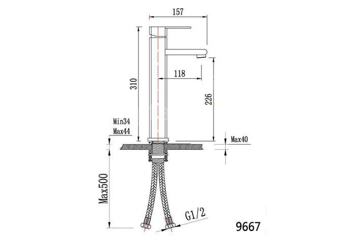 Solid Brass Bathroom Sink Tap Chrome Finish T0516H - Click Image to Close