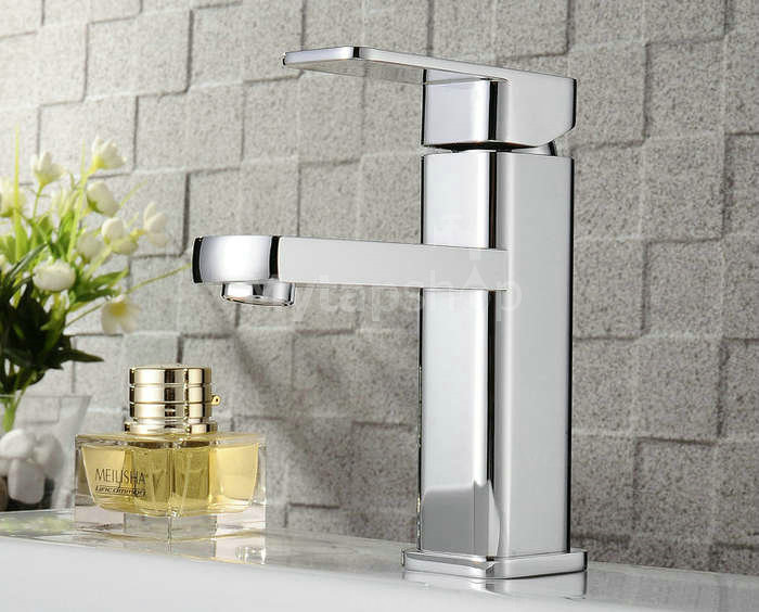 Chrome Finish Solid Brass Bathroom Sink Tap T0516