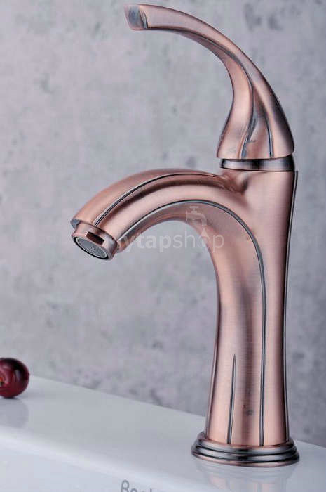 Classic Solid Brass Bathroom Sink Tap - Antique Copper Finish T0519B - Click Image to Close