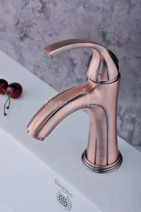 Classic Solid Brass Bathroom Sink Tap - Antique Copper Finish T0519B - Click Image to Close