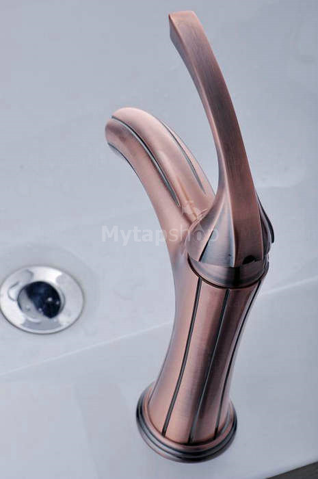 Classic Solid Brass Bathroom Sink Tap - Antique Copper Finish T0519B - Click Image to Close