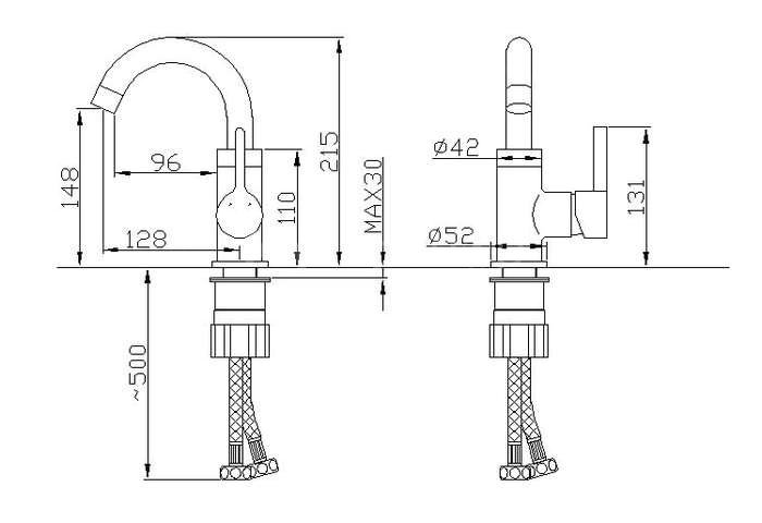 Chrome Finish Solid Brass Bathroom Sink Tap T0542