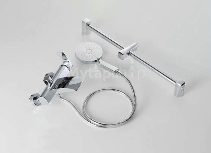 Contemporary Single Handle Wall-mount Waterfall Shower Set Tap - T0556W - Click Image to Close