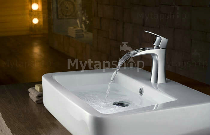 Waterfall Bathroom Sink Tap (Chrome Finish) T0556