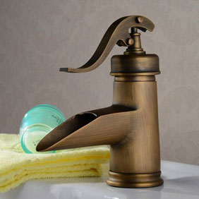 Single Handle Antique Brass Centerset Bathroom Sink Tap T0599A - Click Image to Close