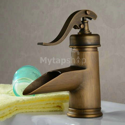 Single Handle Antique Brass Centerset Bathroom Sink Tap T0599A - Click Image to Close