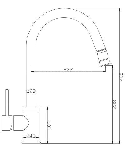 Nickel Brushed Finish Pull-Out Kitchen Tap T0757 - Click Image to Close