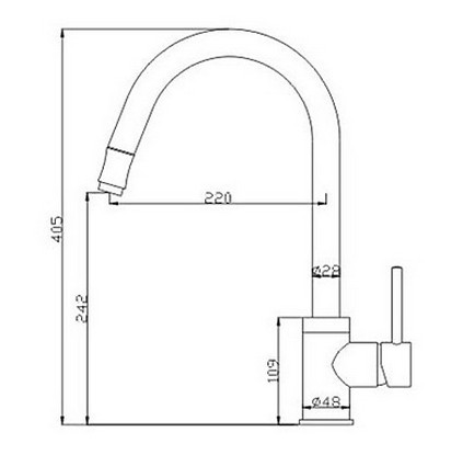 Nickel Brushed Finish Pull-Out Kitchen Tap T0757 - Click Image to Close