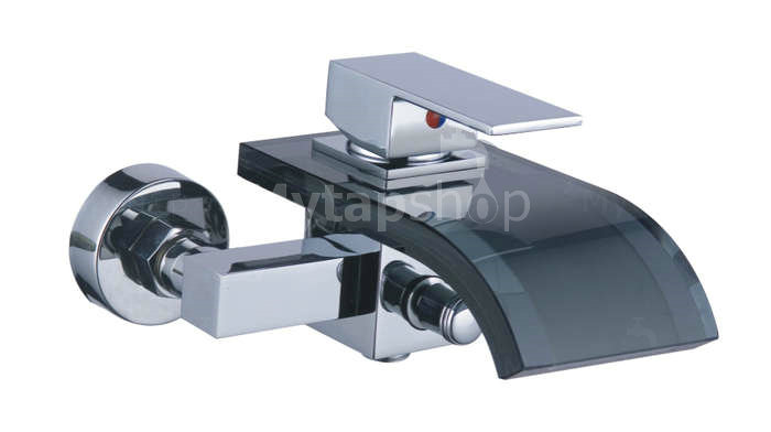 Contemporary Tub Tap with Glass Spout (Wall Mount) T0822WB - Click Image to Close