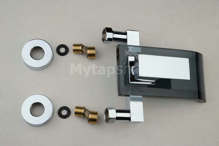 Contemporary Tub Tap with Glass Spout (Wall Mount) T0822WB