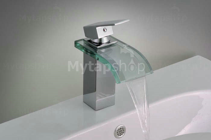 Single Handle Chrome Waterfall Bathroom Sink Tap T0822 - Click Image to Close