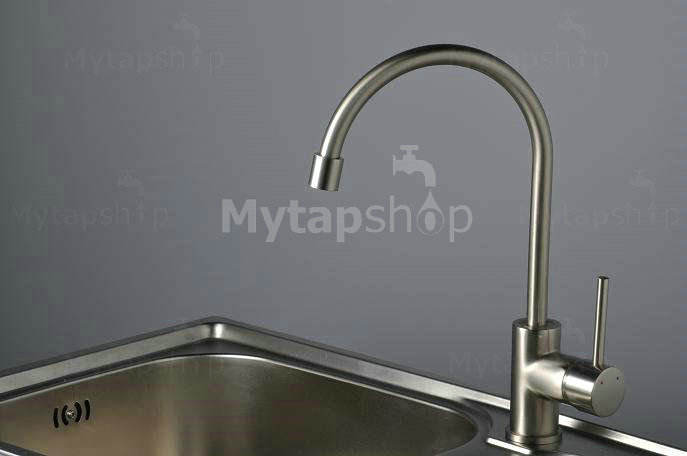 Nickel Brushed Single Handle Kitchen Tap (T1703S) - Click Image to Close