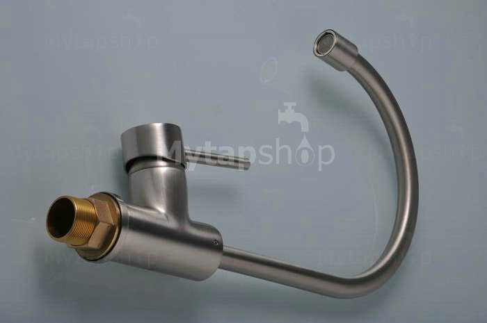 Nickel Brushed Single Handle Kitchen Tap (T1703S) - Click Image to Close