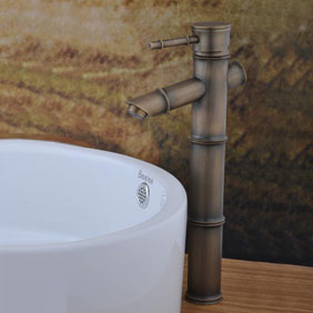 Bronze Single Handle Centerset Antique Bathroom Sink Tap T1717B - Click Image to Close