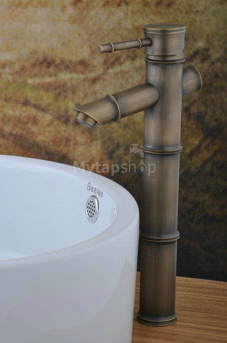 Bronze Single Handle Centerset Antique Bathroom Sink Tap T1717B - Click Image to Close