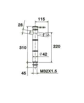 Bronze Single Handle Centerset Antique Bathroom Sink Tap T1717B - Click Image to Close