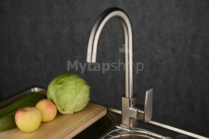 Nickel Brushed Single Handle Kitchen Tap T1728N