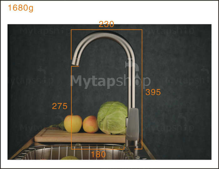 Nickel Brushed Single Handle Kitchen Tap T1728N