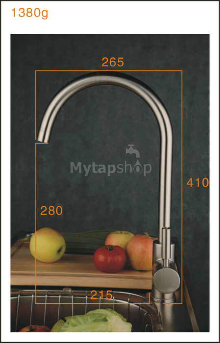 Contemporary Single Handle Brass Kitchen Tap T1729N