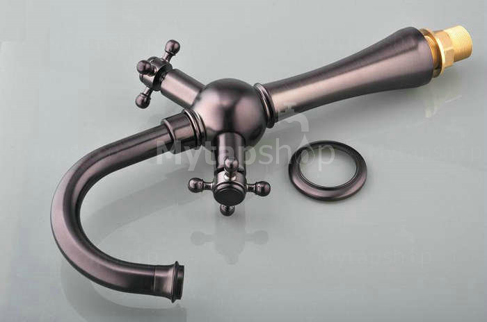 Oil Rubbed Bronze Double Handle Centerset Antique Bathroom Sink Tap T1808B