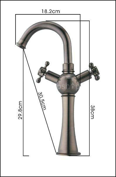 Oil Rubbed Bronze Double Handle Centerset Antique Bathroom Sink Tap T1808B