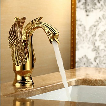 Bionics Design Centerset Bathroom Sink Tap (Ti-PVD Finish) TP2012G - Click Image to Close