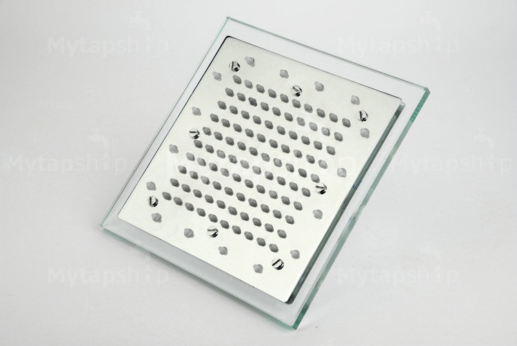 Contemporary 8 Inch Chromed Square LED Rainfall Glass Shower Head T320 - Click Image to Close