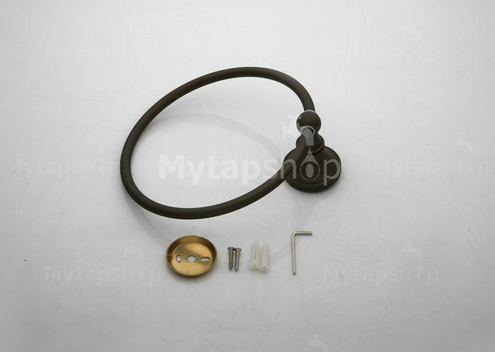 Black Rubbed Bronze Round Towel Ring TAB1007 - Click Image to Close