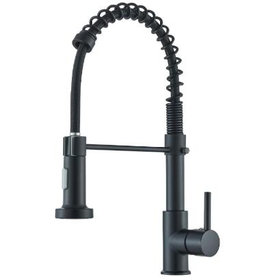 Kitchen Sink Mixer Tap, Spring Kitchen Taps with Pull Down Sprayer, Commercial Kitchen Tap Single Handle Lever, High Arc Swivel 360° 2 Spray Mode Mixer Tap BKT0150