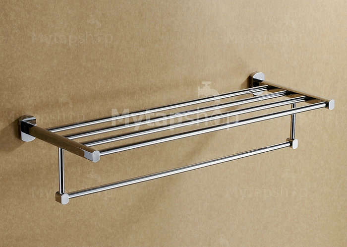 Chrome Finish Bathroom Rack With Towel Bar TCB1004 - Click Image to Close