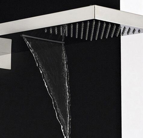 High Quality 304 Stainless Steel Rectangle Rainfall Shower Head HB53B - Click Image to Close