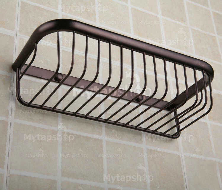 Oil Rubbed Bronze Finish Single Layer Wall-mounted Soap Basket ORB1003 - Click Image to Close